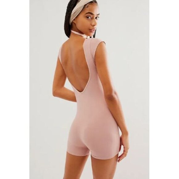 Free People Intimately Let Go Shortie Romper Rose Pink Nude Women's Size XS - Picture 4 of 12